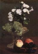 Henri Fantin-Latour Nature Morte aux Chrysanthemes et raisins Sweden oil painting artist